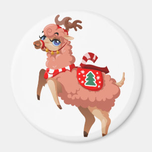 llama en Navidad Imán