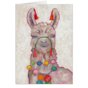 Llama festival acuarela
