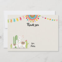 Llama Gracias Tarjeta Ducha Fiesta Cactus Mexicano