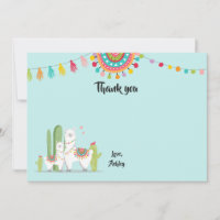 Llama Gracias Tarjeta Ducha Fiesta Cactus Mexicano