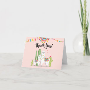Llama Gracias tarjeta Fiesta Cactus Alpaca Shower