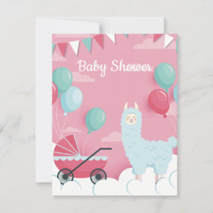 Llama invitación a Baby Shower