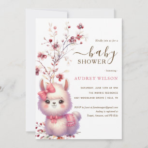 Llama invitación a Baby Shower