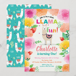 Llama la invitación de primer cumpleaños. Foloral