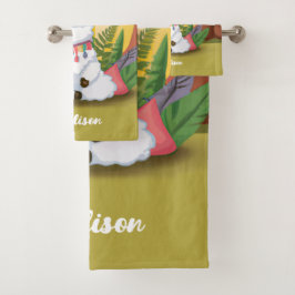 Llama ligera meditando en un bosque mágico