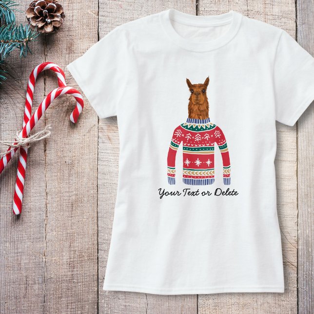 Llama linda usando suéter graciosamente Navidades  (Subido por el creador)