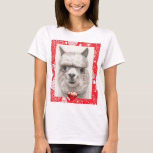 Llama Love Happy Valentine Day T-shirt Cute Top