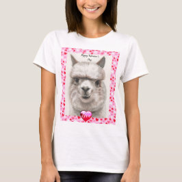Llama Love Happy Valentine Day T-shirt Cute Top