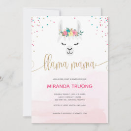 Llama Mamá Baby Shower Invitación