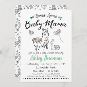 Llama Mamá Baby Shower Invitación