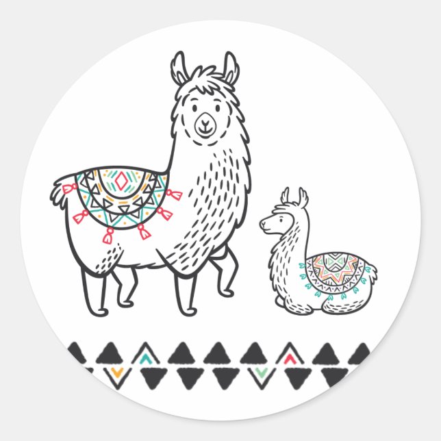 Llama Mama Pegatina (Anverso)