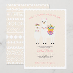 Llama Momma- Cura, Bebé Chica Invitación a la Duch