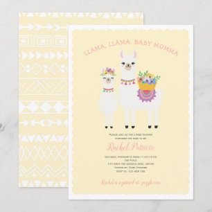 Llama Momma- Cura, Bebé Chica Invitación a la Duch