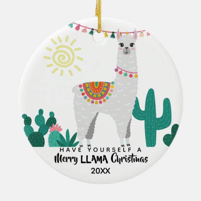Llama Navidades adorno divertido (Atrás)