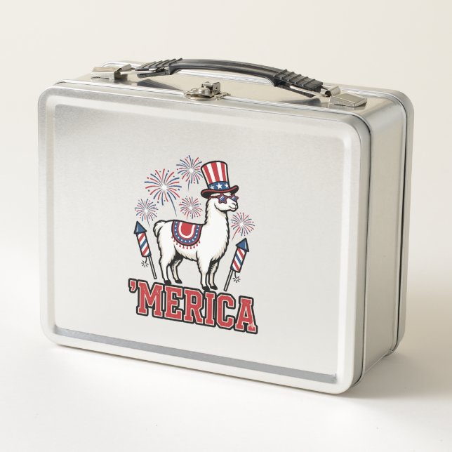 Llama Patriótico Merica Diseño Vector Vintage_1 (Anverso)