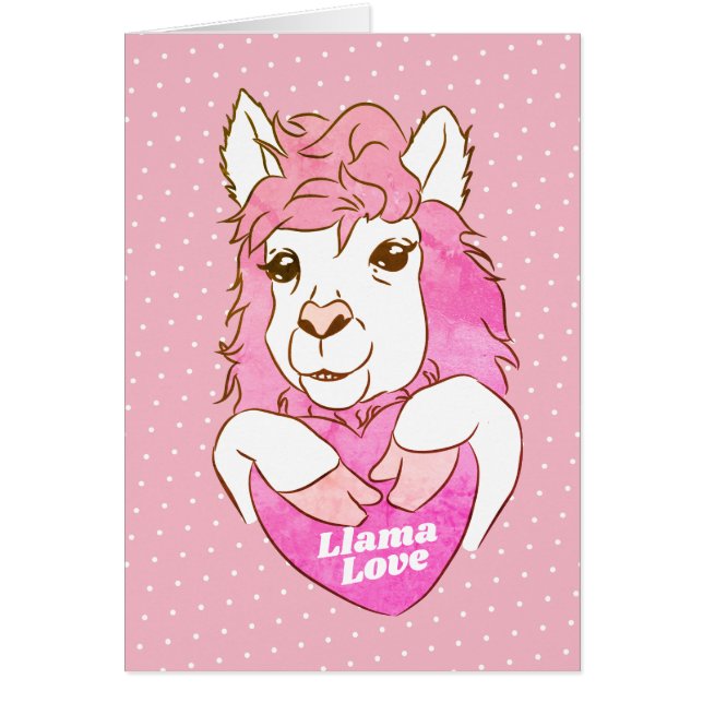 Llama rosa amor y corazón (Frente)