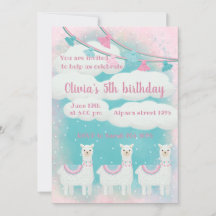 Llama rosa y turquesa