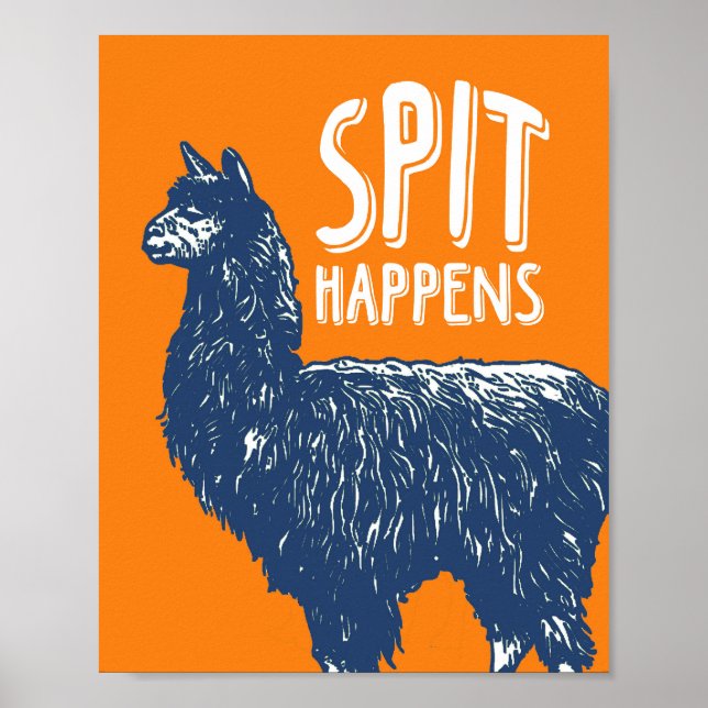Llama Saliva Sucede | Arte de cartel impresión 8x1 (Frente)