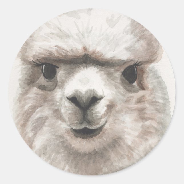 Llama sonríe conjunto de 20 Sellos para sobres Peg (Anverso)