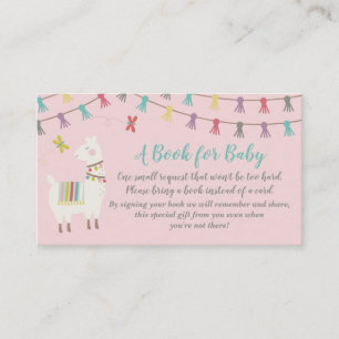 Llama Trae Una Tarjeta Baby Shower De Libro Rosa