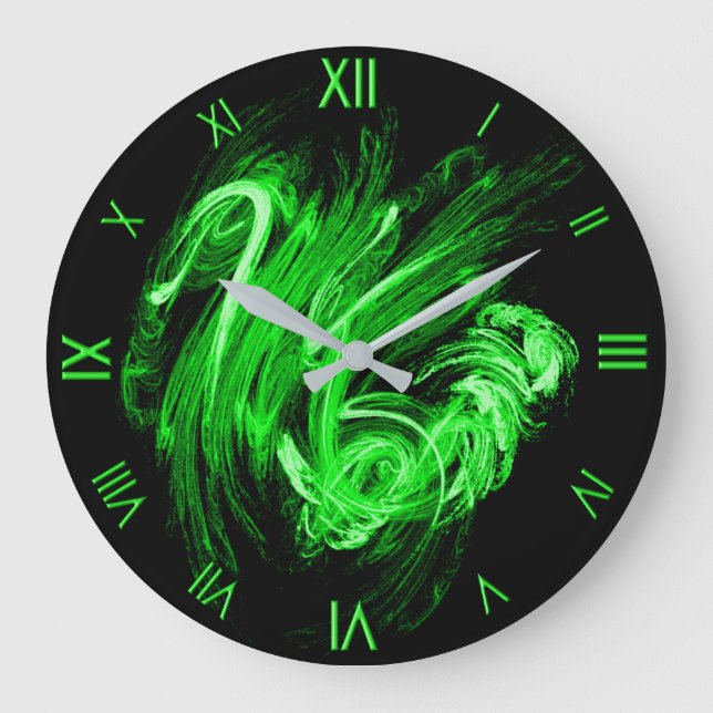 Llama verde con reloj de pared de números romanos  (Anverso)