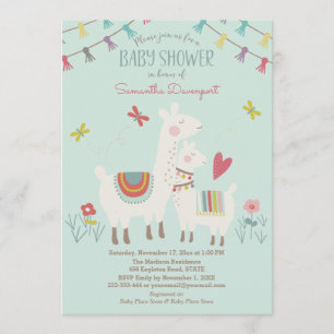 Llama y Mamá Baby Shower Invitación