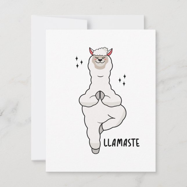 Llama Yoga Pose con llama (Anverso)