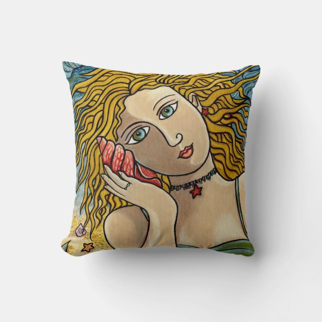 "Llamada almohada de la sirena del océano" (Anverso)