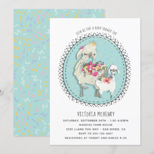 Llamada de mano Llama Mamma Baby Shower Invitación