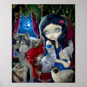 Llamada del lobo del gato de la IMPRESIÓN del ARTE