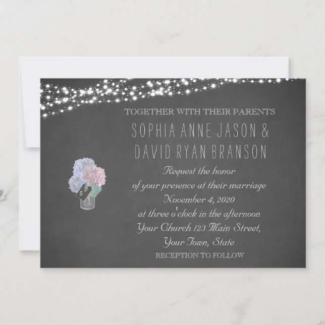 Llamadas de String Invitación a la boda de Mason J (Anverso)