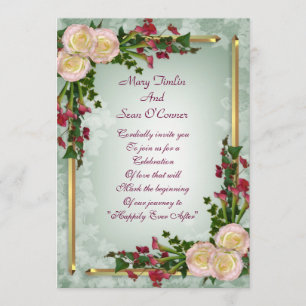 Llamadas y rosas de la invitación a la boda
