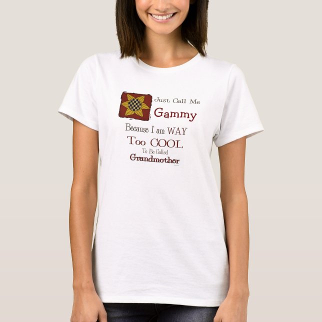 Llámame Gammy Guay Abuela camiseta Prim Sunflower (Anverso)