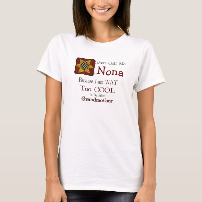 Llámame Nona Guay Abuela camiseta Prim Sunflower (Anverso)