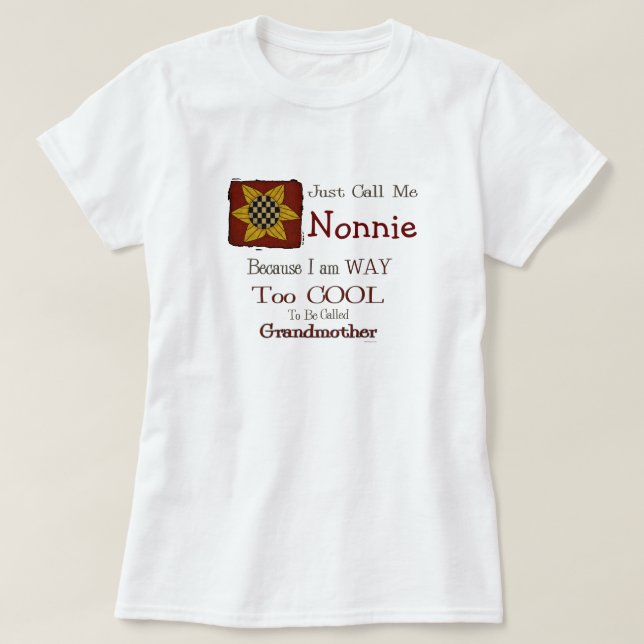 Llámame Nonnie Guay Abuela camiseta Prim Sunflower (Diseño del anverso)