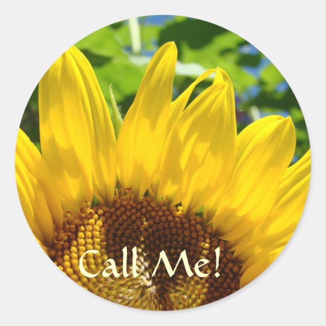 ¡Llámame! stickers Girasoles Florales adhesivos (Anverso)