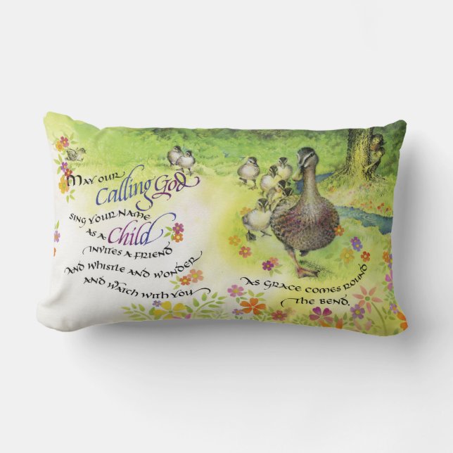Llamando a Dios, Cojín decorativo de 13 "x21" (Anverso)