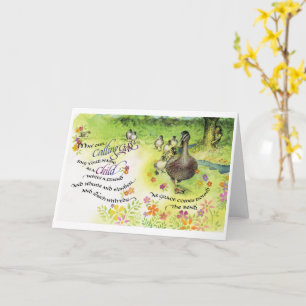 Llamando a Dios/Niño, tarjeta de felicitación dobl