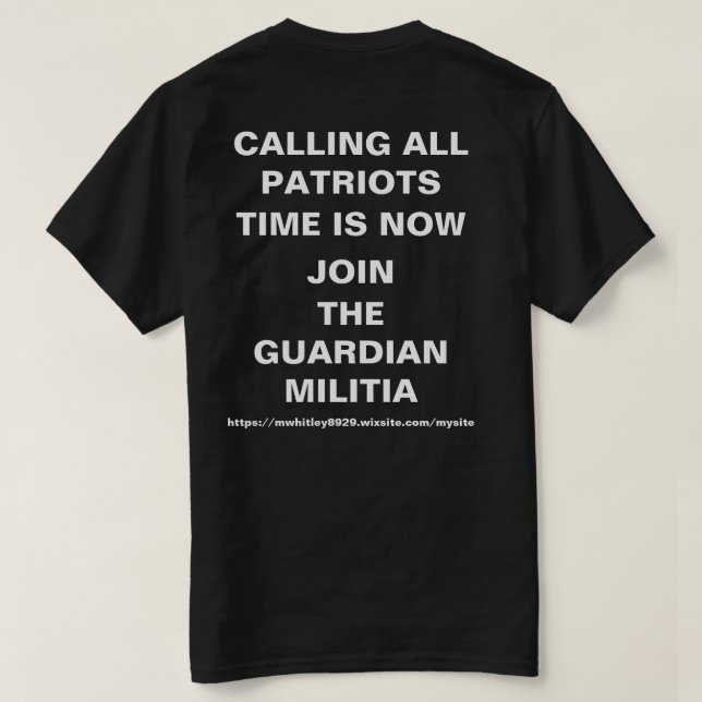 Llamando a todas las camisetas patriotas (Reverso del diseño)