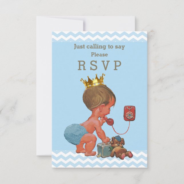 Llamando para decir por favor RSVP Prince Chevrons (Anverso)
