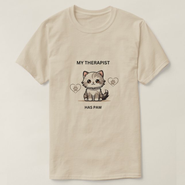 Llamar a mi terapeuta - Camiseta de citas para gat (Diseño del anverso)