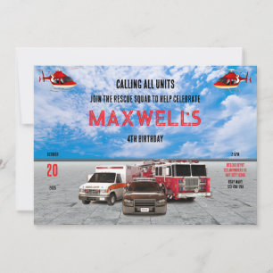 Llamar a todas las unidades Invitación de cumpleañ