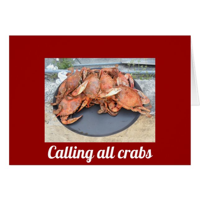 **LLAMAR A TODOS LOS CRABS** TARJETA DE CUMPLEAÑOS (Anverso (Horizontal))