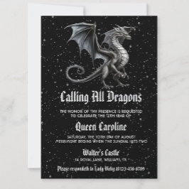 Llamar a todos los dragones Invitación de cumpleañ