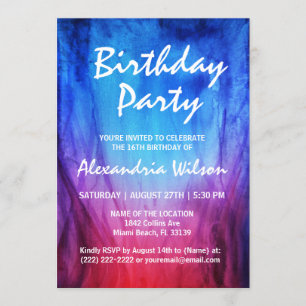 Llamas del rojo azul de las invitaciones el   del