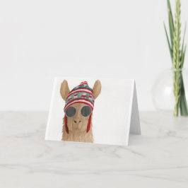 Llamas en sombras: Tarjeta de saludo de julio 4"x5