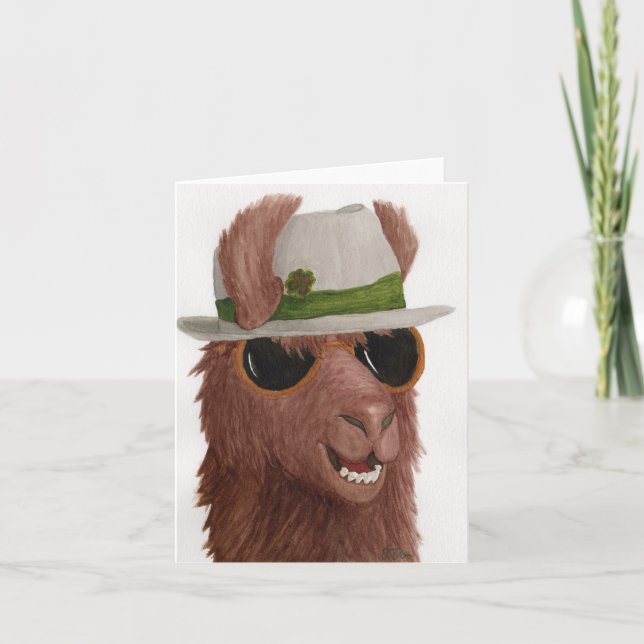 Llamas en sombras: Tarjeta de saludo de marzo 4"x5 (Anverso)