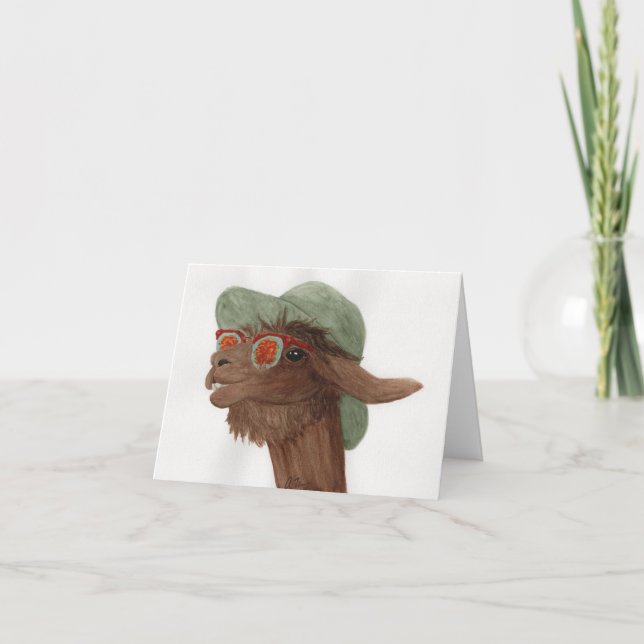 Llamas en tonos: Noviembre Tarjeta de saludo 4"x5. (Anverso)