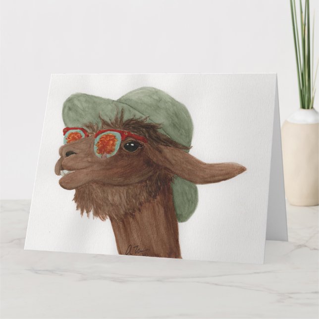 Llamas en tonos: Noviembre Tarjeta de saludo 8.5"x (Anverso)