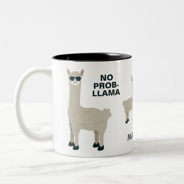 Llamas frescas tazas de encargo del nombre y del (Izquierda)